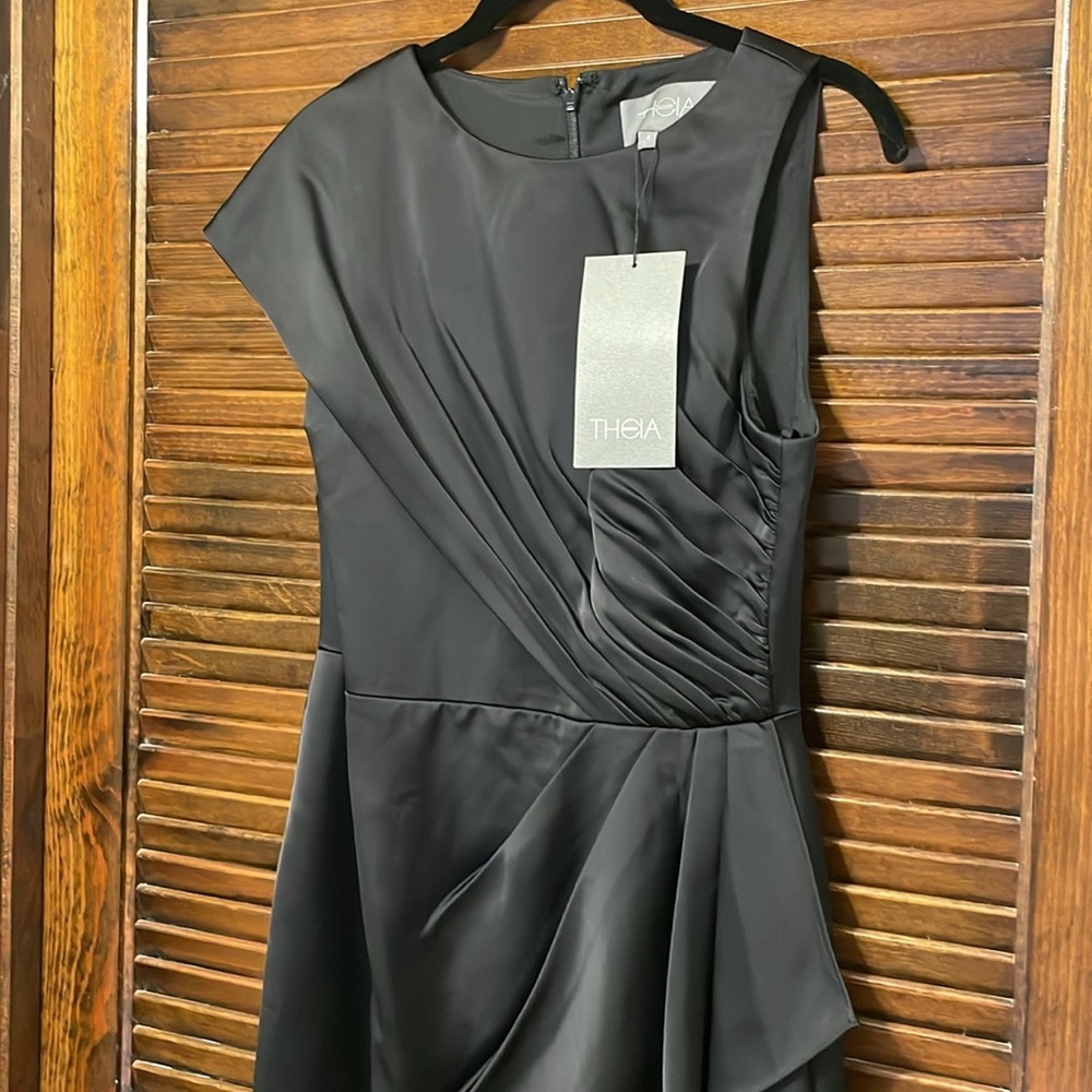 NWT Theia Black Makena Cocktail Dress - Picture 8 of 13